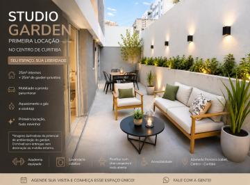 Apartamento de 1 quarto, Curitiba · Studio garden novo, moderno e cheio de personalidade no Centro de Curitiba