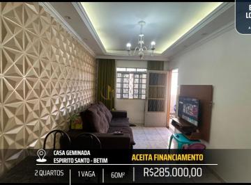 Casa · 60m² · 2 Quartos · 1 Vaga · LINDA CASA GEMINADA NO BAIRRO ESPIRITO SANTO - 2 QUARTOS PLANEJADOS - COZINHA PLANEJADA