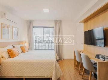 1 · Studio mobilido com 33 m², 1 quarto com varanda