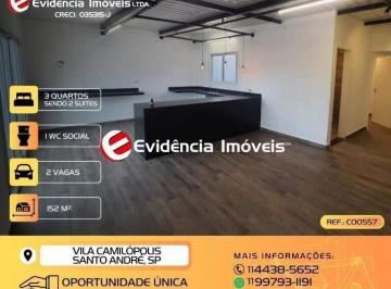Apartamento · 152m² · 3 Quartos · 2 Vagas · Cobertura à venda, 152 m² por R$ 635.999,99 - Vila Camilópolis - Santo André/SP