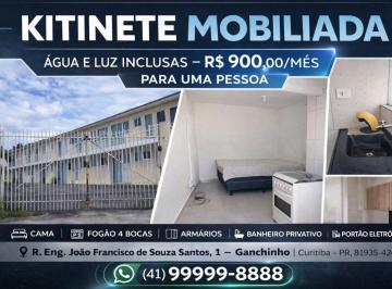 Apartamento de 1 quarto, Curitiba · KITINETE MOBILIADA – ÁGUA E LUZ INCLUSAS – R$ 900,00