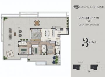 Apartamento · 286m² · 3 Quartos · 2 Vagas · Venda | Cobertura 3 suítes + 2 vagas e hb
