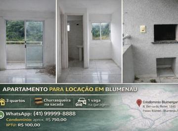 Apartamento de 2 quartos, Blumenau · Apartamento 3 quartos para locação no Condomínio Blumengartens, Passo Manso – Blumenau.