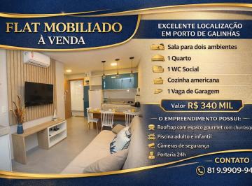 Apartamento de 1 quarto, Ipojuca · FLAT MOBILIADO À VENDA EM PORTO DE GALINHAS/PE