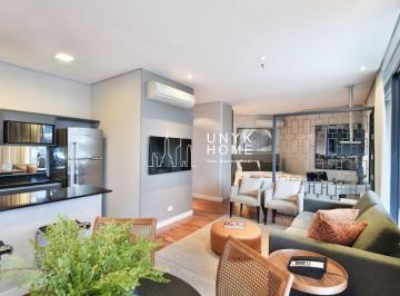 Apartamento · 65m² · 1 Quarto · 2 Vagas · Flat mobiliado na Vila Olímpia, 65m², 2 vagas, com serviços e lazer completo, à venda ou locação