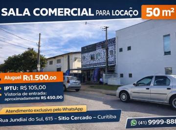 Comercial de 1 quarto, Curitiba · SALA COMERCIAL PARA LOCAÇÃO – 50 M² – SÍTIO CERCADO – CURITIBA