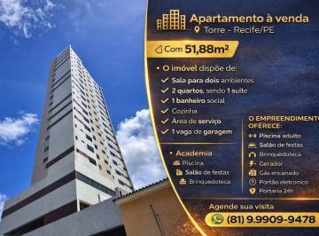 Apartamento de 2 quartos, Recife · APARTAMENTO À VENDA NO EDF MORADA DA TORRE HELENA CUNHA NA TORRE EM RECIFE/PE