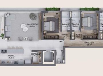 Planta 04 - 4 dorm 246m² · Apartamento no Centro de Florianópolis: 4 suítes, 6 banheiros, 3 vagas de garagem, 246m² de área.