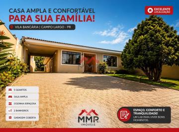Casa · 260m² · 5 Quartos · AMPLA CASA TÉRREA A VENDA NO VILA BANCÁRIA EM CAMPO LARGO!