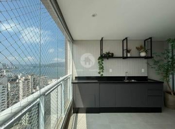 Apartamento · 134m² · 3 Quartos · 2 Vagas · Apartamento 3 suítes com 134 m², Frente, Vista Mar – Lazer Competo - Santos Boqueirão