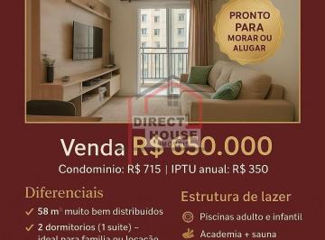 Apartamento · 58m² · 2 Quartos · 1 Vaga · Apartamento em Vila Polopoli, São Paulo/SP de 58m² 2 quartos à venda por R$ 650.000,00