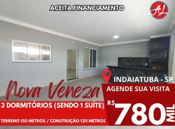Casa de 3 quartos, Indaiatuba · Casa Nova A Venda Com 3 Dormitórios (1 Suíte) - Jd. Nova Veneza - Indaiatuba - SP!