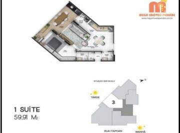 Apartamento · 50m² · 1 Quarto · 1 Vaga · Apartamento em Vila Guilhermina, Praia Grande/SP de 50m² 1 quartos para locação R$ 3.200,00/mes
