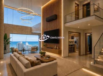 Perspectiva Sala · DUPLEX EXCLUSIVO NA AVIAÇÃO – PÉ-DIREITO DUPLO E VISTA MAR