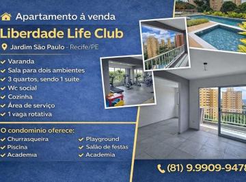 Apartamento de 3 quartos, Recife · APARTAMENTO À VENDA NO EDF LIBERDADE LIFE CLUB EM JARDIM SAO PAULO-RECIFE/PE