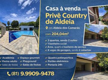 Casa de 3 quartos, Paudalho · CASA À VENDA NO CONDOMINIO PRIVE COUNTRY DE ALDEIA KM 15 - PAUDALHO/PE