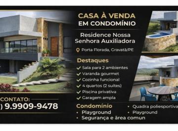 Casa de 4 quartos, Gravatá · CASA À VENDA EM CONDOMINIO RESIDENCE NOSSA SENHORA AUXILIADORA EM GRAVATA/PE