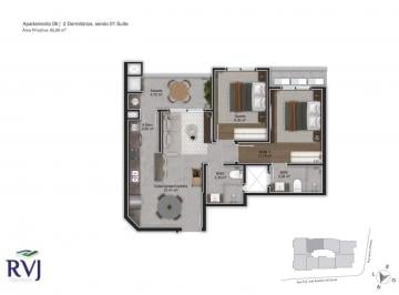 Planta humanizada final 06 - 2 dorms (imagem ilustrativa - mobili rio e decora o n o inclu dos) · Apartamento 2 quartos em Trindade, Florianópolis | Rafael Moritz