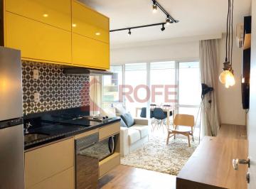 Apartamento · 42m² · 1 Quarto · 1 Vaga · Apartamento totalmente mobiliado com 1 vaga e ao lado do metrô à venda no Brooklin. Andar alto.
