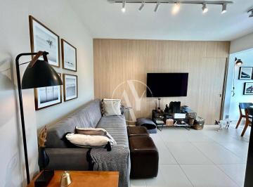 Sala apartamento Mandarim Patriani com marcenaria e porcelanato · Studio de Luxo e Tecnologia: Mandarim Patriani no Guanabara – Campinas/SP