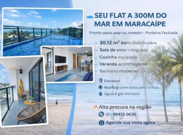 Apartamento de 1 quarto, Ipojuca · FLAT 30,12 M² A VENDA MOBILIADO A 300M DO MAR MARACAÍPE/PONTAL DE MARACAÍPE PE