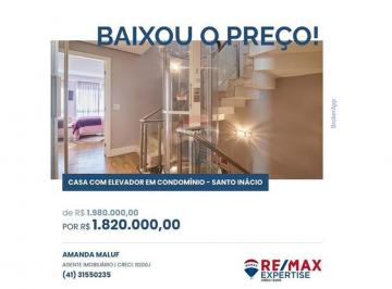 Casa · 280m² · 4 Quartos · 3 Vagas · Venda | Casa Alto Padrão com Elevador em Condomínio Fechado – Santo Inácio, Curitiba/PR
