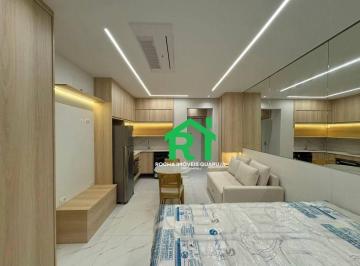 Sala · Apartamento à beira mar com 1 quarto à venda em Pitangueiras, Guarujá