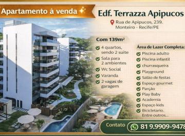 Apartamento de 4 quartos, Recife · APARTAMENTO À VENDA NO TERRAZZA APIPUCOS NO MONTEIRO-RECIFE/PE