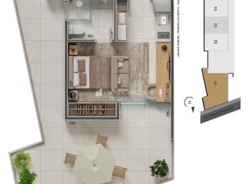 Planta · Studios à venda próximo a UFJF no bairro São Pedro em Juiz de Fora/MG.