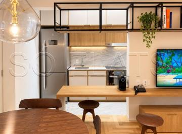 Apartamento · 44m² · 2 Quartos · 1 Vaga · Flat totalmente mobiliado no Brooklin disponível à venda.