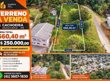 3514a79c6286682335fa06b807d75dbe7aa0f3ee · Terreno com 660,40m² no Cachoeira em Araucária-PR - A venda por R$250.000,00