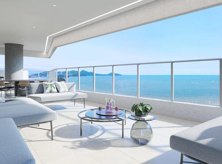 Varanda apto. 433 m² · PW36 Residencial Frente Mar Gonzaga em Santos 