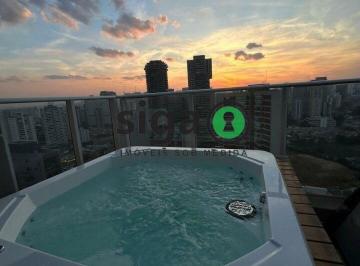 Apartamento · 140m² · 2 Quartos · 2 Vagas · Cobertura Duplex mobiliada com jacuzzi, 2 quartos e vista para a Ponte Estaiada
