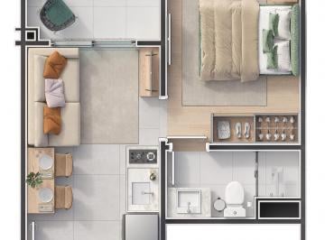 Planta 01 - 1 dorm 27m² · Garden em Vila Sônia São Paulo SP