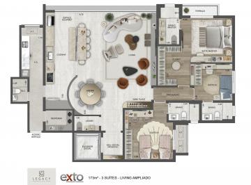 Tipo - 173 m² - 3 suítes - Living Ampliado · Apartamento em Jardim Guedala São Paulo SP