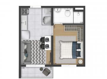 Planta 01 - 1 dorm 26,87m² · Apartamento em Santo Amaro São Paulo SP