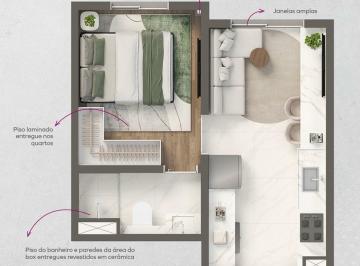Planta 01 - 1 dorm 24,15m² · Apartamento em Santo Amaro São Paulo SP