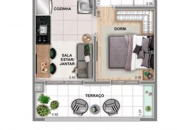 Planta 01 - 1 dorm 30m² · Apartamento em Vila Sônia São Paulo SP