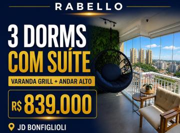 Apartamento de 3 quartos, São Paulo · 3 dorms com suíte + varanda grill no Bonfiglioli | Andar alto
