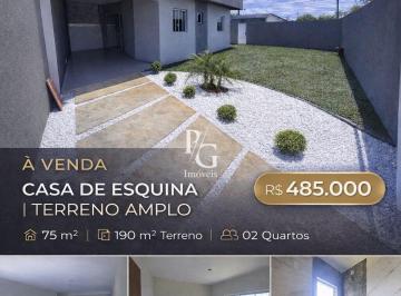 Casa · 75m² · 2 Quartos · 2 Vagas · 190m² DE TERRENO + 75m² DE CASA AVERBADA POR APENAS R$ 485 MIL!