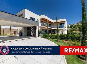 Casa · 420m² · 4 Quartos · 2 Vagas · Casa a VENDA Exclusiva com 4 Suítes no Campo de Toscana, Vinhedo | SAUNA e Vista Única para Montanha