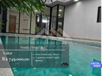 Casa · 141m² · 2 Quartos · 2 Vagas · Vende-se Casa de Alto Padrão no Bairro Setsul II R$ 749.000,00