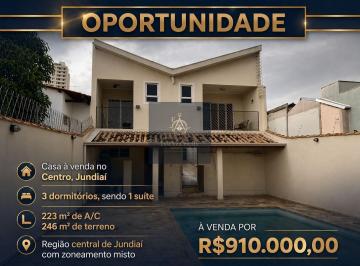 Casa · 223m² · 3 Quartos · 4 Vagas · Casa Padrão em Região Central de Jundiaí A Venda