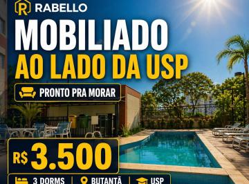 Apartamento de 3 quartos, São Paulo · Apto 3 dorms mobiliado ao lado da USP | 68m² + vaga | R$ 3.500