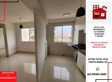 Apartamento de 2 quartos, Santa Maria · Apartamento 2 Qts reformado c/ Cozinha Planejada Qd. 205 Total ville Santa Maria-DF