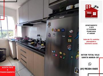 Apartamento de 2 quartos, Santa Maria · Apartamento 2 Qts c/ cozinha planejada Qd. 206 Total Ville Santa Maria-DF
