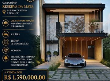Casa · 190m² · 3 Quartos · 2 Vagas · Reserva da Mata - Casa em Condomínio em Construção Entrega Jul/2026 - Reserva da Mata Jundiaí