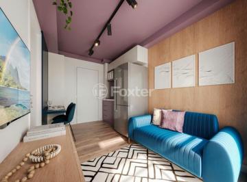 sala-de-estar-moderna-com-sofa-azul.jpeg · Apartamento, 1 dormitórios, 24.02 m², em Jabaquara