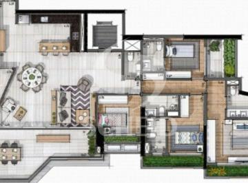 Apartamento · 197m² · 3 Quartos · 4 Vagas · Apartamento novo para locação no brooklin, 197m², 3 suítes, 5 banheiros, 4 vagas, terraço gourmet.