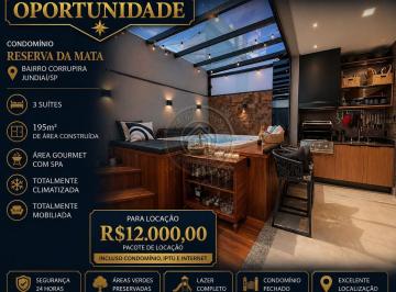 Casa · 195m² · 3 Quartos · 4 Vagas · Reserva da Mata - Casa Contemporânea Mobiliada para Locação – Reserva da Mata | Jundiaí/SP
